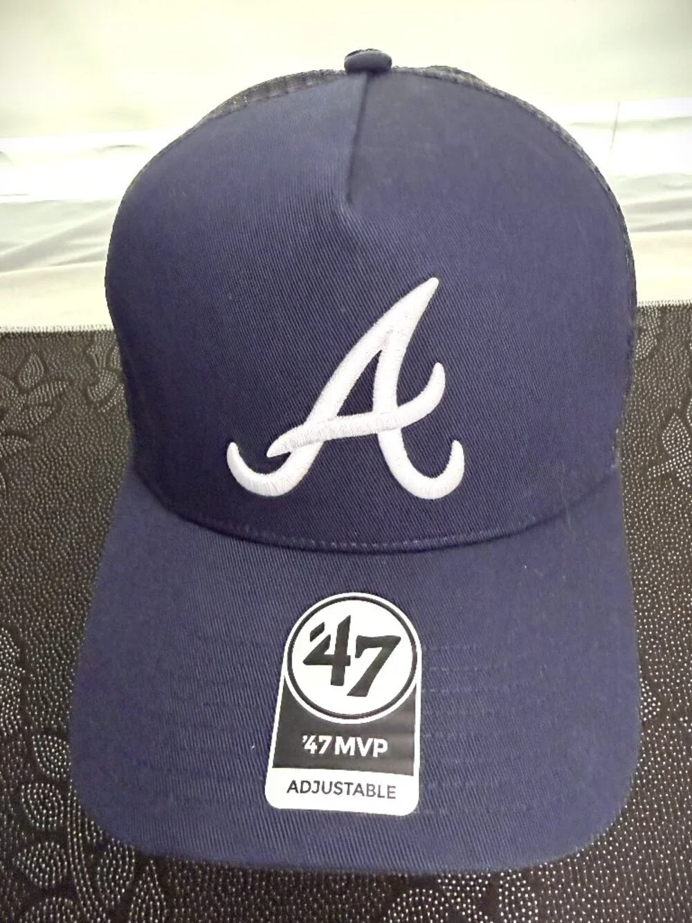 '47 Brand Atlanta Braves MVP Trucker Snapback Navy Mesh Back Hat OFSA NWT